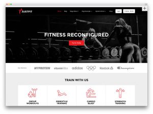 Mẫu giao diện website phòng tập gym JustFit